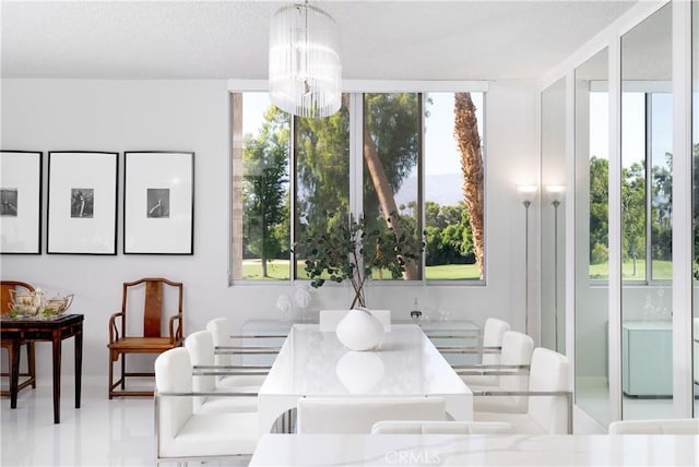 dining room featuring a chandelier and plenty of natural light