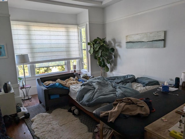 bedroom featuring hardwood / wood-style flooring