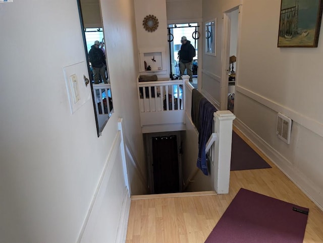 interior space with hardwood / wood-style floors