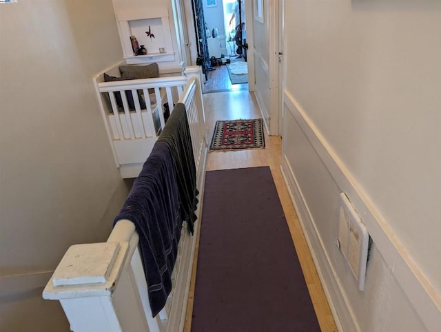 hall featuring light hardwood / wood-style flooring