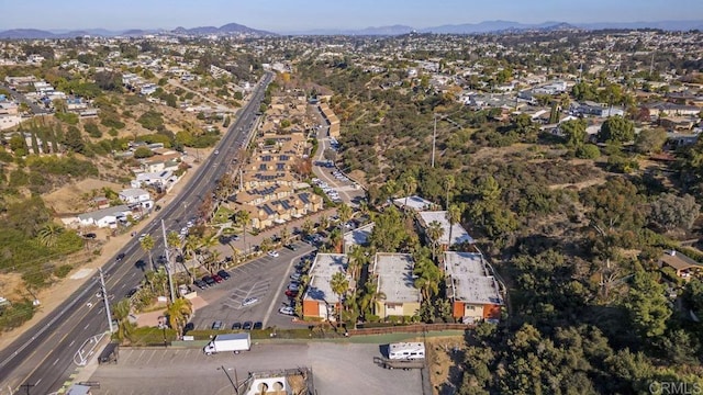 drone / aerial view with a mountain view