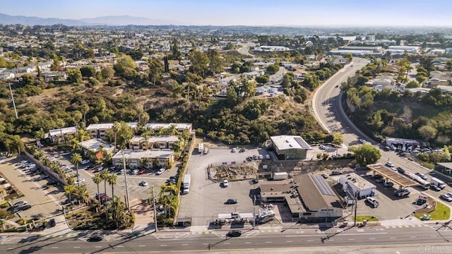 birds eye view of property featuring a mountain view