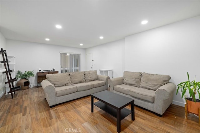 living room featuring light hardwood / wood-style flooring