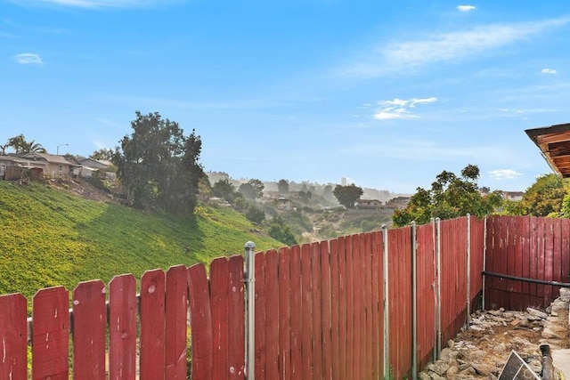 view of yard featuring fence