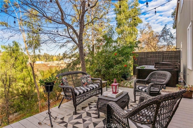 deck featuring an outdoor hangout area