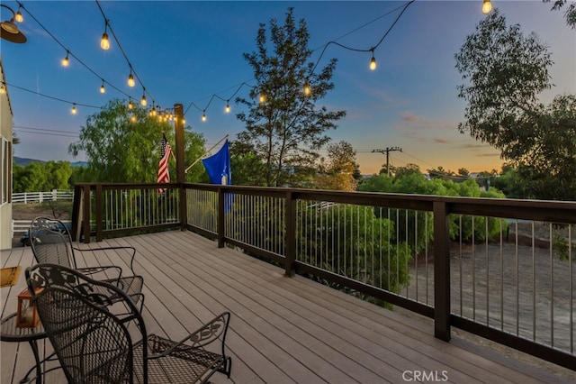 view of deck at dusk