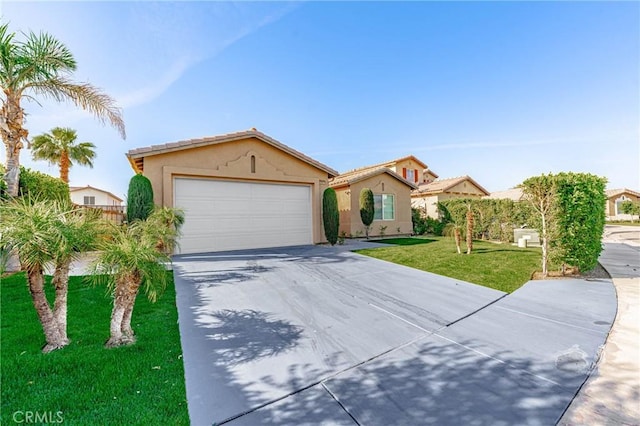 ranch-style home featuring a front lawn