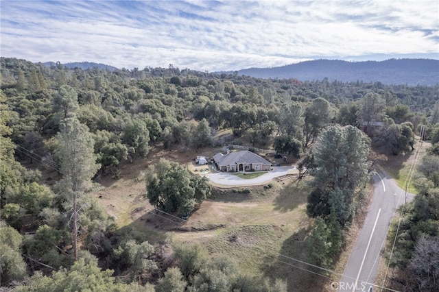 aerial view featuring a mountain view