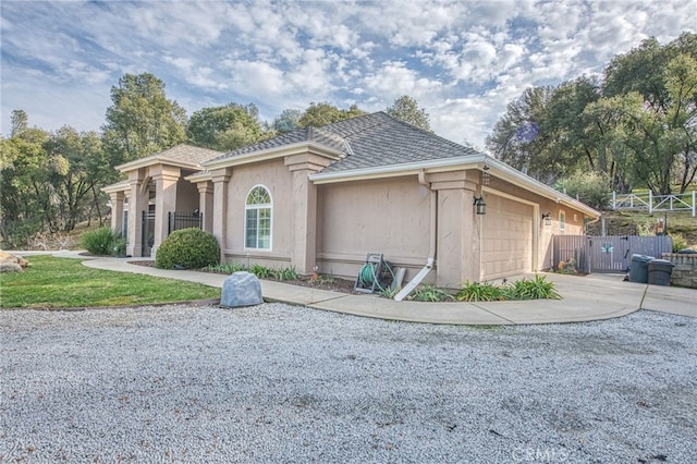 view of home's exterior with a garage