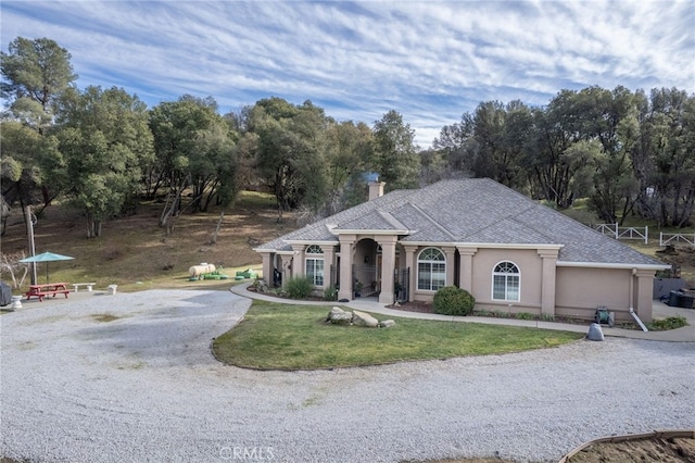 view of front of property with a front yard