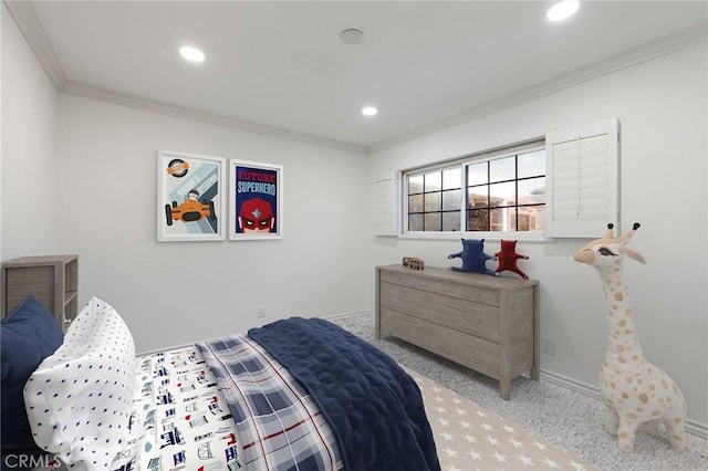 bedroom featuring ornamental molding