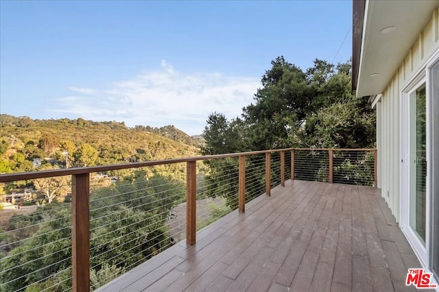 deck featuring a mountain view