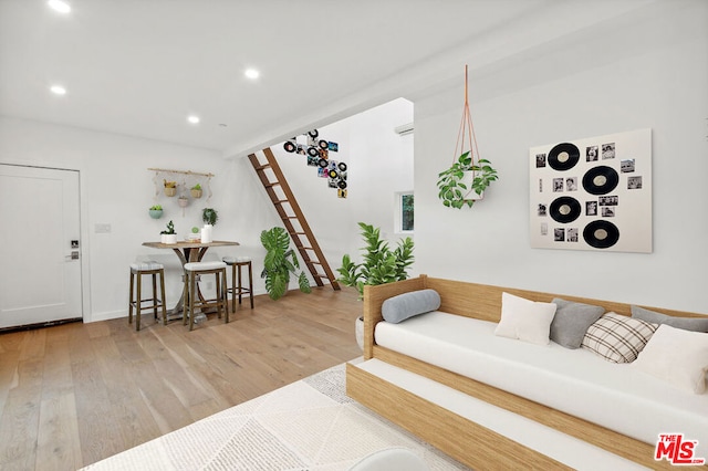 living room featuring wood-type flooring