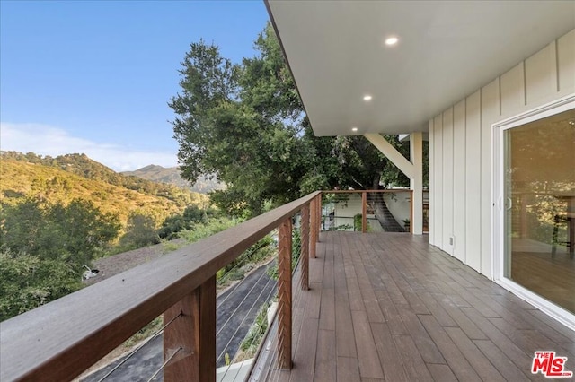 deck featuring a mountain view