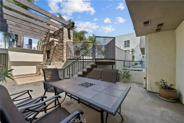 view of patio with a pergola