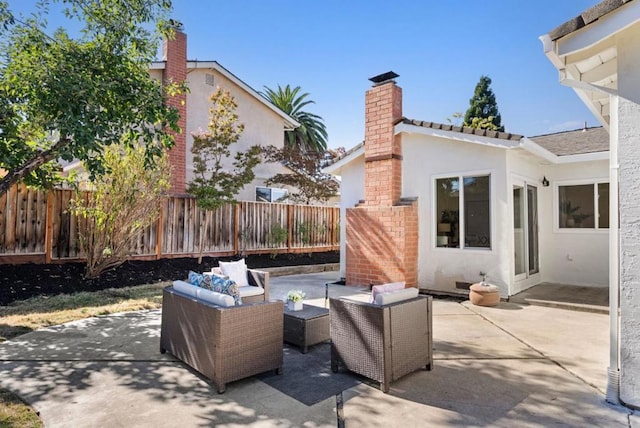 view of patio featuring an outdoor hangout area