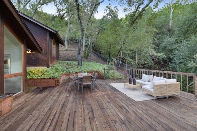 deck featuring an outdoor hangout area