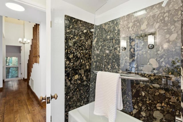 bathroom featuring wood-type flooring