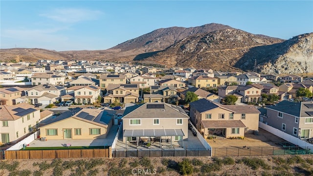 aerial view with a mountain view