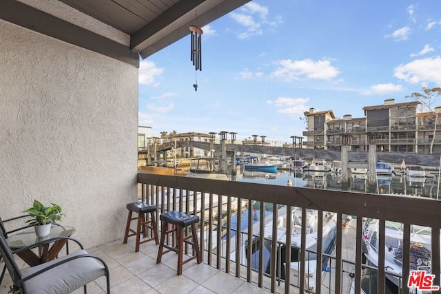 balcony with a water view