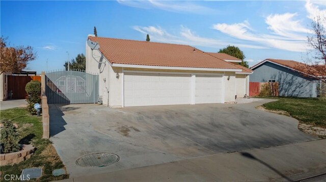 exterior space featuring a garage