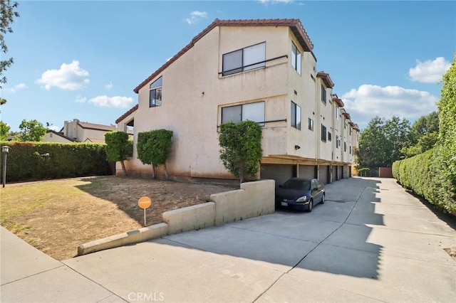 view of property with a garage