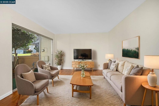 living room featuring light hardwood / wood-style floors