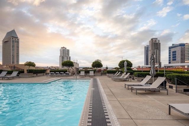 view of pool with a patio area