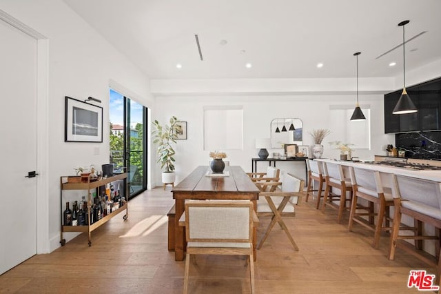 dining area featuring light hardwood / wood-style floors