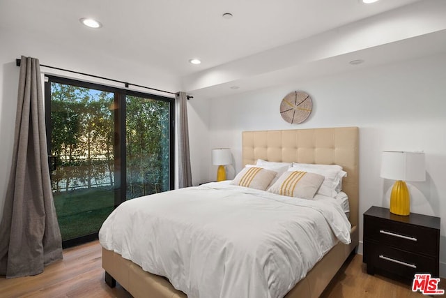 bedroom featuring light hardwood / wood-style flooring