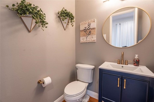 bathroom with toilet and vanity