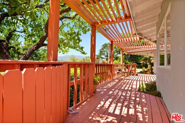 deck with a pergola