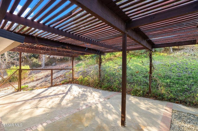 view of patio featuring a pergola