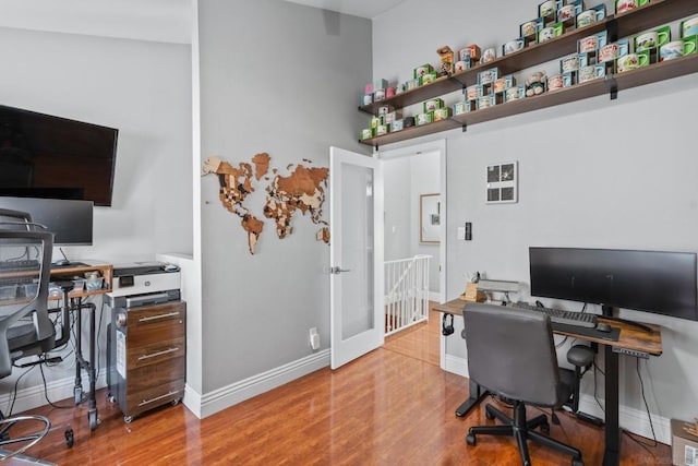 office featuring hardwood / wood-style flooring