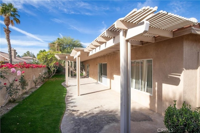 view of patio / terrace featuring a pergola