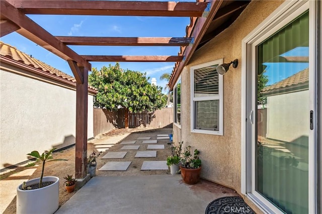 view of patio / terrace with a pergola