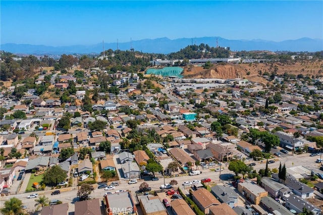 aerial view with a mountain view