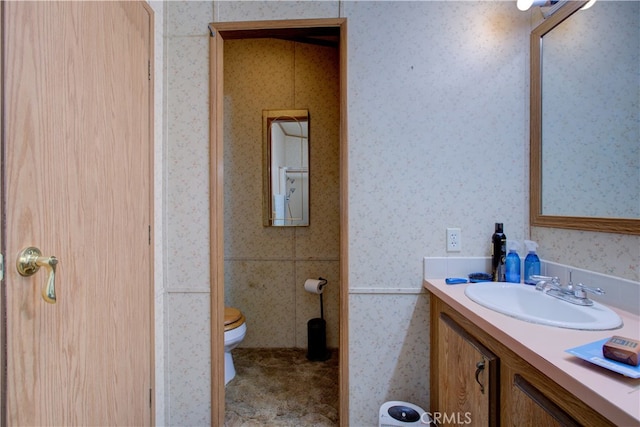 bathroom with toilet and vanity