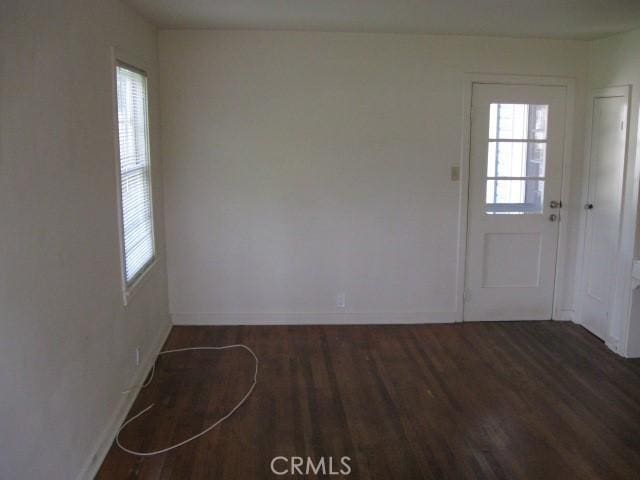 interior space featuring dark hardwood / wood-style flooring