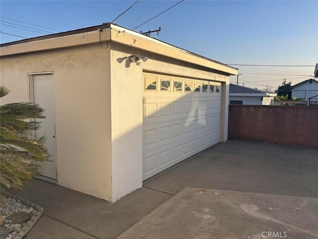 view of garage