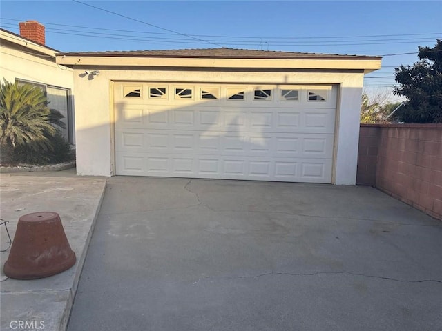 view of garage