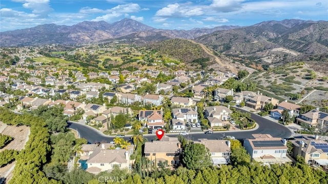 aerial view with a mountain view