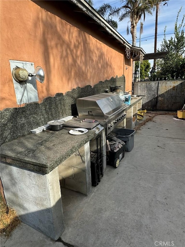 view of patio / terrace featuring exterior kitchen