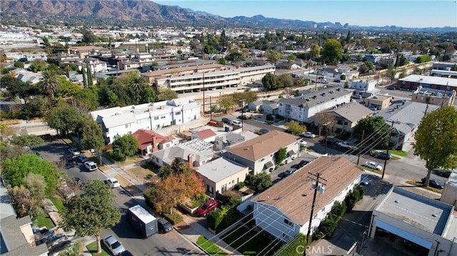 bird's eye view with a mountain view