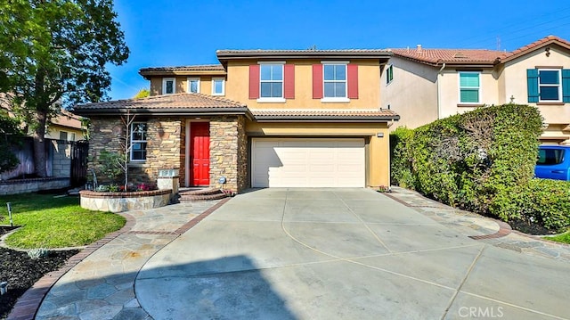 view of front facade with a garage