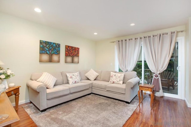 living room featuring hardwood / wood-style flooring