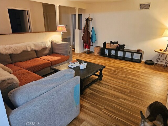 living room featuring hardwood / wood-style floors