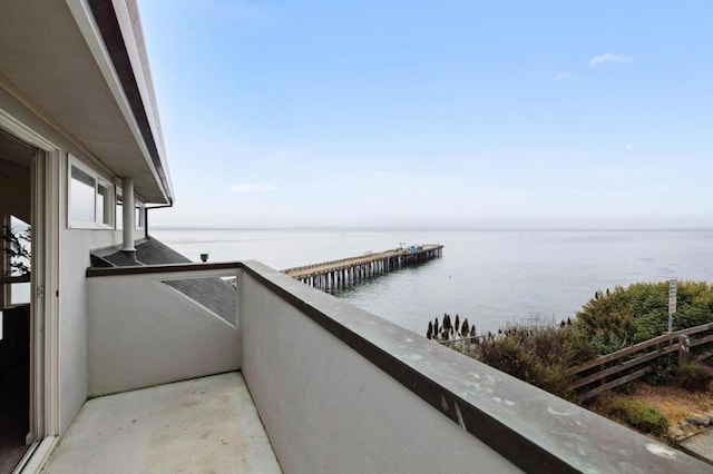 balcony with a water view