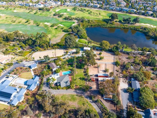 623 Quail Gardens Ln, Encinitas, CA 92024 - drone / aerial view featuring view of golf course, a water view, and a residential view