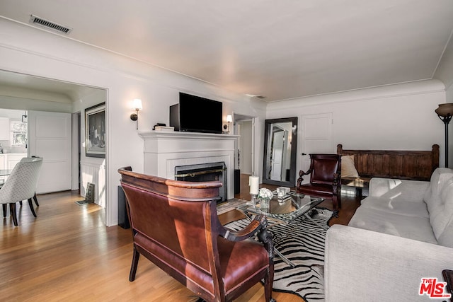 living room featuring light hardwood / wood-style flooring